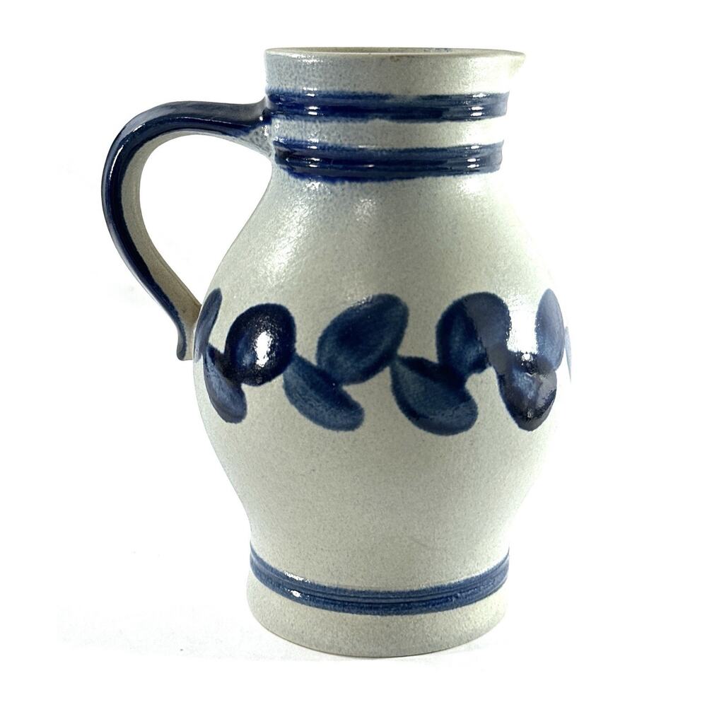 Kleiraba Handarbeit Denmark Pottery Pitcher Vase Blue Gray Stoneware 0.5L - Picture 5 of 8